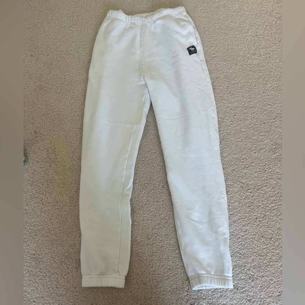 abercrombie kids girl’s white sweatpants
